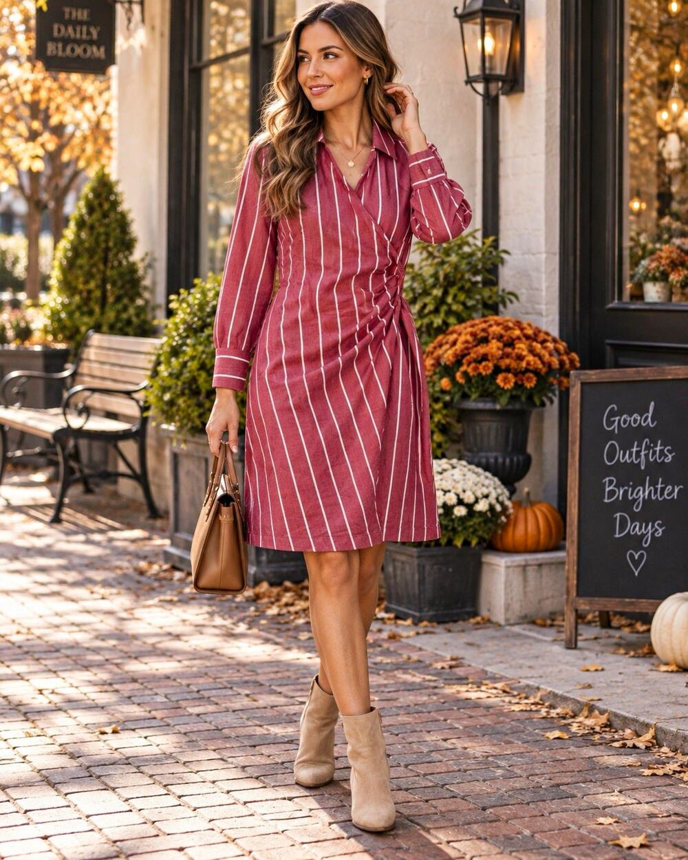 Old Navy Women M Red White Stripe Wrap Shirt Dress Midi NWT Cotton Preppy Classy